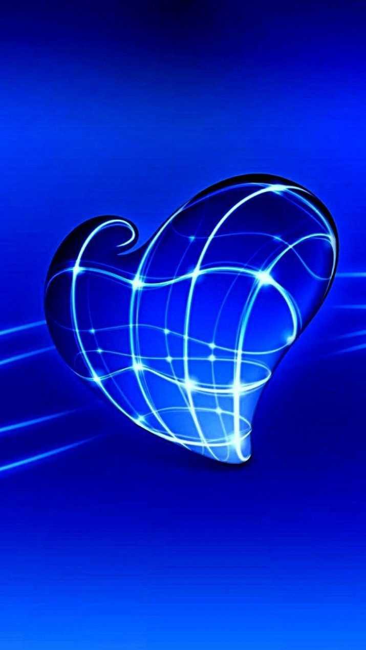 Glass Blue Heart Wallpaper 1