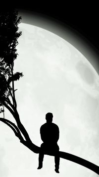 Moon & Sad Alone Wallpaper 13