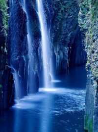 Dark Blue Waterfall Wallpaper 49