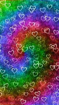 Rainbow Hearts Wallpaper 1